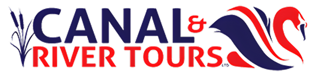 Logo with text 'Canal & River Tours' and a swan graphic.